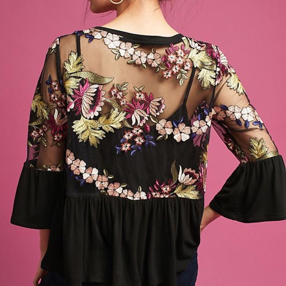 Anthropology Beautiful embroidery top